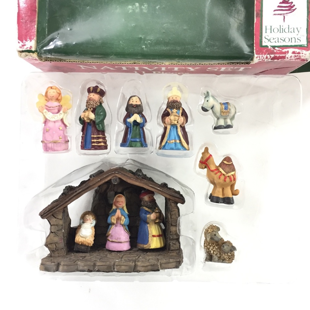Holiday Seasons Miniature Christmas Nativity Set